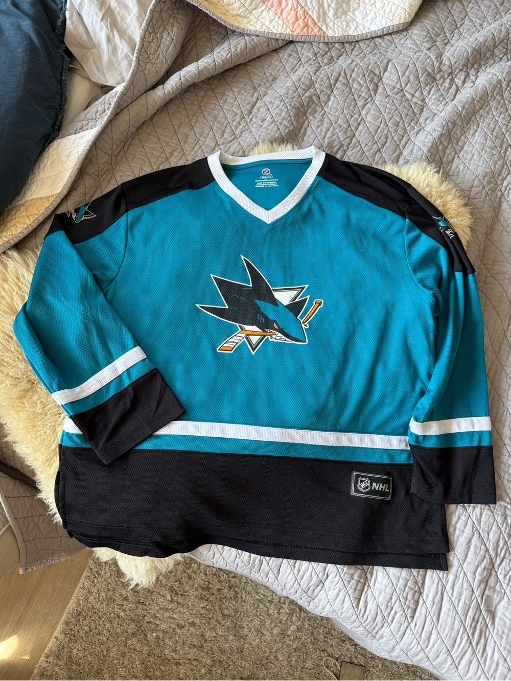 San Jose Sharks Teal NHL Hockey Jersey